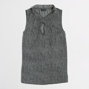 J. Crew Black and White Herringbone Blouse